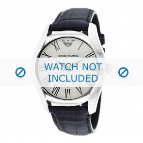 Bracelet de montre Armani AR1666 Cuir Bleu 22mm