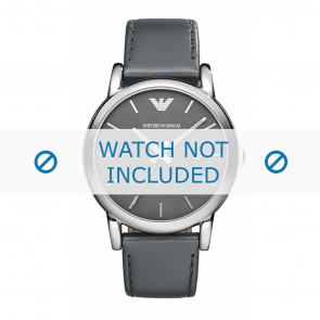 Armani bracelet de montre AR1730 Cuir Gris 20mm + coutures grises