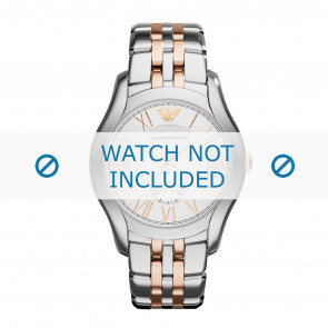 Armani bracelet de montre AR1824 Acier inoxydable Bicolore 22mm