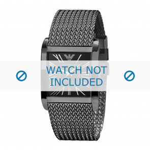 Armani bracelet de montre AR2028 Métal Noir 28mm