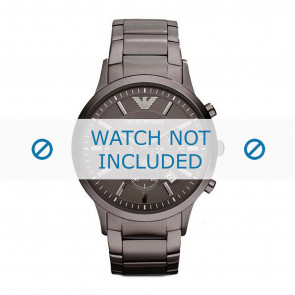 Bracelet de montre Armani AR2454 Acier Gris anthracite 22mm