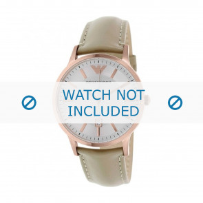 Armani bracelet de montre AR2464 Cuir Blanc crème / Beige 22mm + coutures défaut
