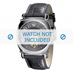 Armani bracelet de montre AR4635 Cuir Gris 24mm + coutures grises