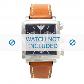 Armani bracelet de montre AR5324  Cuir Cognac + coutures blanches