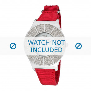 Armani bracelet de montre AR5754 Textile Rouge 18mm + coutures  rouges