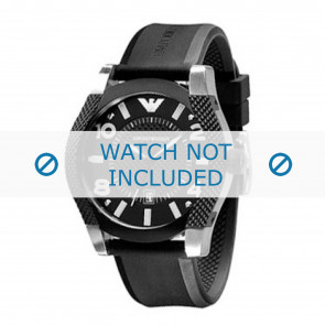 Bracelet de montre Armani AR5838 Silicone Noir 22mm