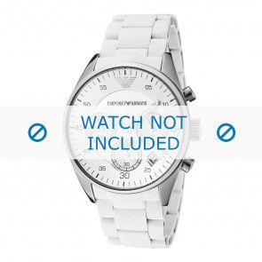 Armani bracelet de montre AR5867 Silicone Blanc 20mm
