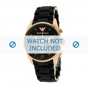 Bracelet de montre Armani AR5905 Caoutchouc Noir 22mm