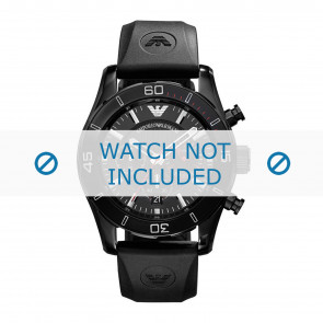 Bracelet de montre Armani AR5946 / AR5948 Silicone Noir 22mm