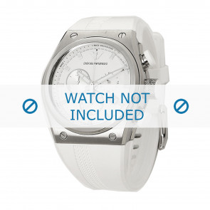Armani bracelet de montre AR6103 Silicone Blanc 30mm