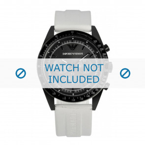 Bracelet de montre Armani AR6112 Caoutchouc Blanc 23mm