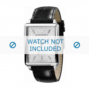 Armani bracelet de montre AR8009 Cuir Noir 22mm + coutures noires