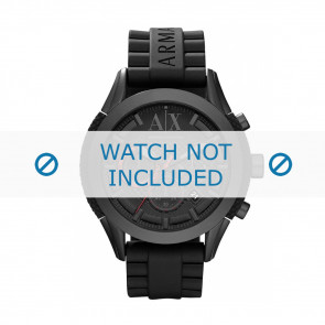 Armani bracelet de montre AX-1212 Silicone Noir 22mm 