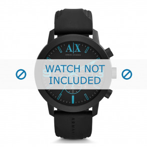 Armani bracelet de montre AX-1356 Silicone Noir 24mm 