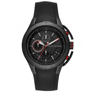 Bracelet de montre Armani Exchange AX1401 Caoutchouc Noir 19mm