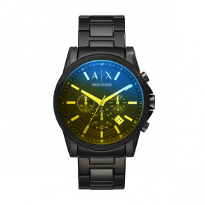 Bracelet de montre Armani Exchange AX2513 Acier inoxydable Noir 22mm