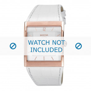 Bracelet de montre Boccia 3143-02 / 3143-02-40 Cuir Blanc 13mm
