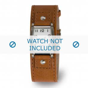 Boccia bracelet de montre 3147-05-BO3147-05-40 Cuir Brun 25mm + coutures brunes