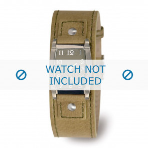 Boccia bracelet de montre 3147-09-BO3147-09-40 Cuir Vert 25mm + coutures vertes