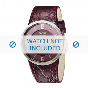 Boccia bracelet de montre 3161-06-BO3161-06-40 Cuir croco Pourpre 26mm + coutures  violettes