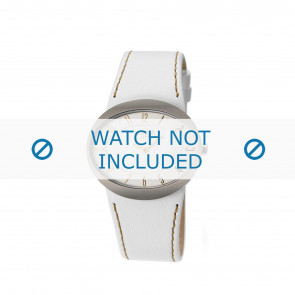 Bracelet de montre Boccia 3165-09 Cuir Blanc 26mm