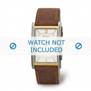 Boccia bracelet de montre 3217-02 Cuir Cognac 18mm + coutures brunes