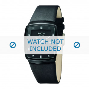 Bracelet de montre Boccia 3541.03 Cuir Noir 27mm