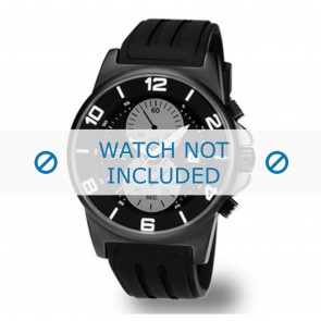 Boccia bracelet de montre 3777-02 / 3535-02 Caoutchouc Noir 22mm