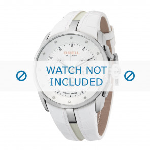 Breil bracelet de montre BW0429 Cuir Blanc + coutures blanches
