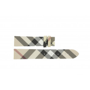 Bracelet de montre Burberry BU9022 / Antima 7177839 - PVC Watch Band Cuir Blanc crème 20mm