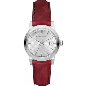 Bracelet de montre Burberry bu9152 Cuir Rouge