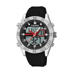 Bracelet de montre Calypso K5774 / 4 Silicone Noir 24mm