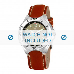 Calypso bracelet de montre K5154-3 Cuir Cognac 21mm + coutures blanches