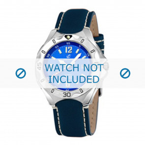 Calypso bracelet de montre K5154-4 Cuir Bleu 21mm + coutures blanches