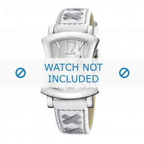 Calypso bracelet de montre K5198-1 Cuir Blanc 17mm + coutures grises