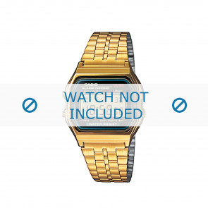 Bracelet de montre Casio A159WGEA-1EF / 10396378 Acier Plaqué or 18mm