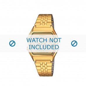 Bracelet de montre Casio LA680WEGA-9ER / 10454028 Acier Plaqué or 14mm