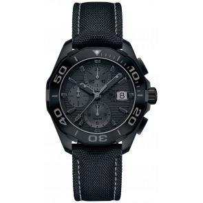 Bracelet de montre Tag Heuer CAY218B / FC6370 Cuir/Textile Noir 21.5mm