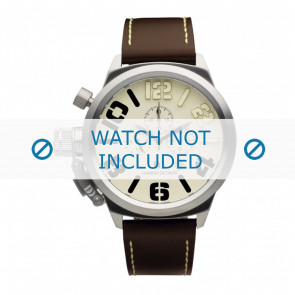 Danish Design bracelet de montre IQ15Q917 Cuir Brun foncé 23mm + coutures blanches