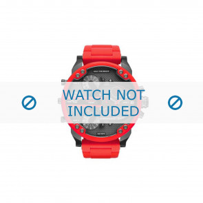 Bracelet de montre Diesel DZ7370 Acier/Silicone Rouge 28mm