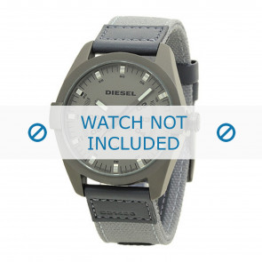 Diesel bracelet de montre DZ1488 Textile Gris 24mm + coutures grises