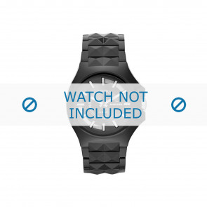 Bracelet de montre Diesel DZ1646 Plastique Noir 17mm