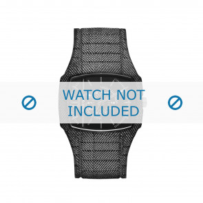 Diesel bracelet de montre DZ1670 Silicone Gris 28mm + coutures grises