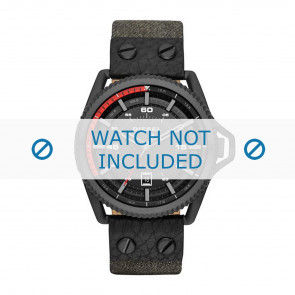 Bracelet de montre Diesel DZ1728 Cuir/Textile Noir 24mm