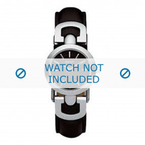 DKNY bracelet de montre NY4951 Cuir Noir 15mm + coutures noires