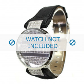 DKNY bracelet de montre NY4976 Cuir souple Noir + coutures noires