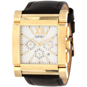 Esprit bracelet de montre ES101011005 / ES101011005-001 Cuir Brun foncé 29mm + coutures brunes