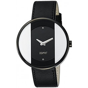 Esprit bracelet de montre ES103772002 Cuir Noir 18mm + coutures noires