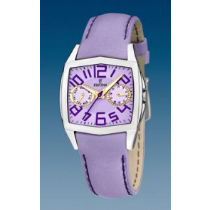 Festina bracelet de montre F16263-4 Cuir Pourpre + coutures  violettes