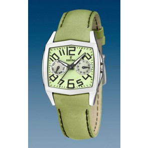 Festina bracelet de montre F16263-5 Cuir Vert + coutures vertes